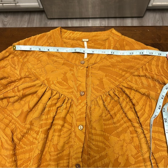 FREE PEOPLE Can't Stop Dreaming Tunic Top in Mustard Gold Size XS - Picture 12 of 16